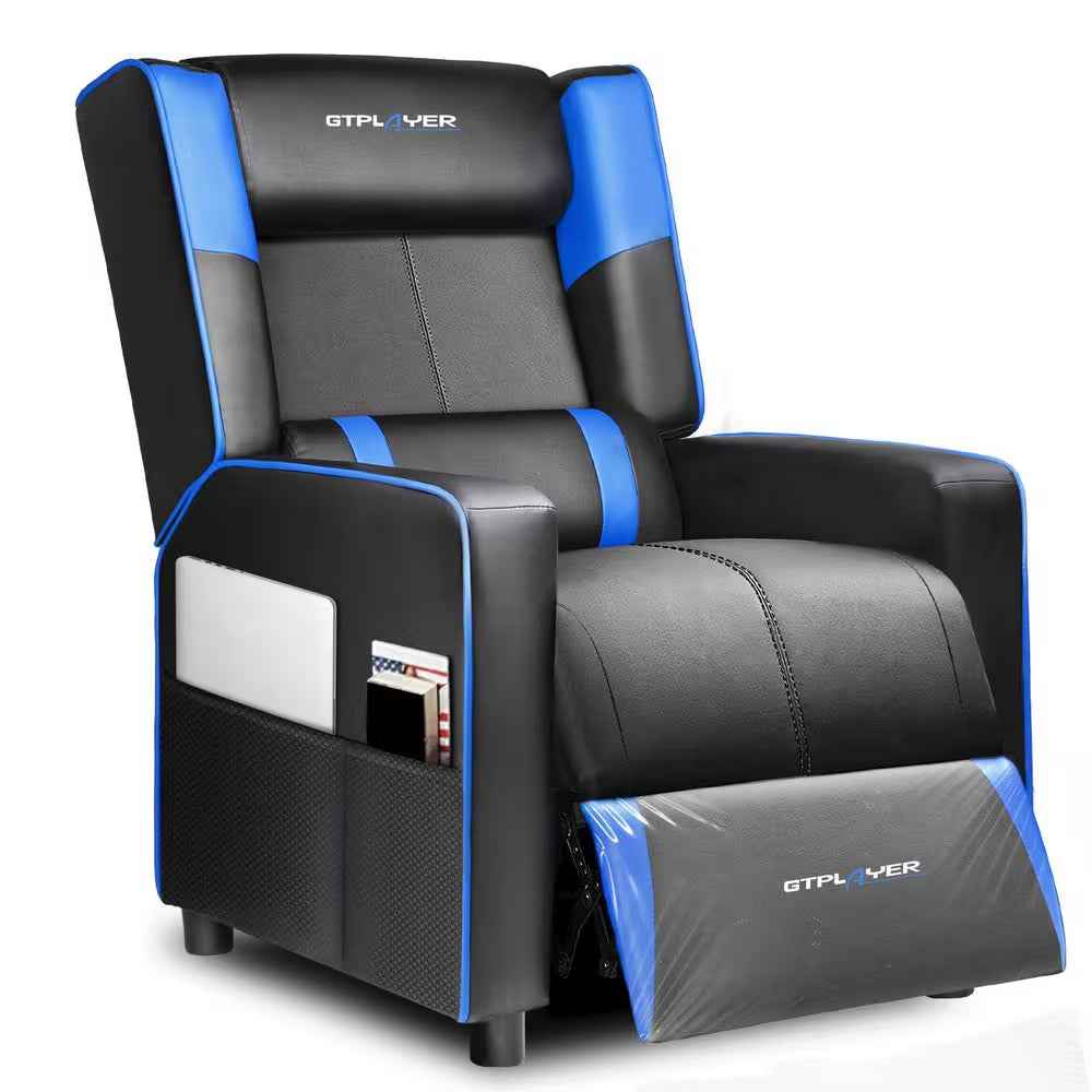 Ultimate Comfort with Our Blue Faux Leather Gaming Chair - Ergonomic Design for Hours of Enjoyment