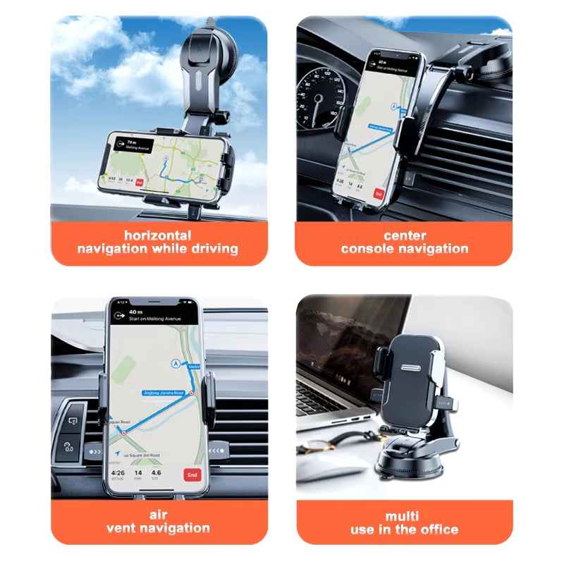 Secure Your Drive with the Universal Car Dashboard Phone Mount - The Ultimate GPS & Cellphone Holder for Windshield & Desk