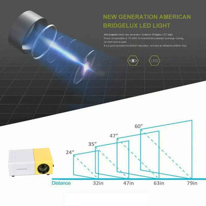 Mini Projector – 1080P Full HD Support, Portable LED Projector, 4K Video