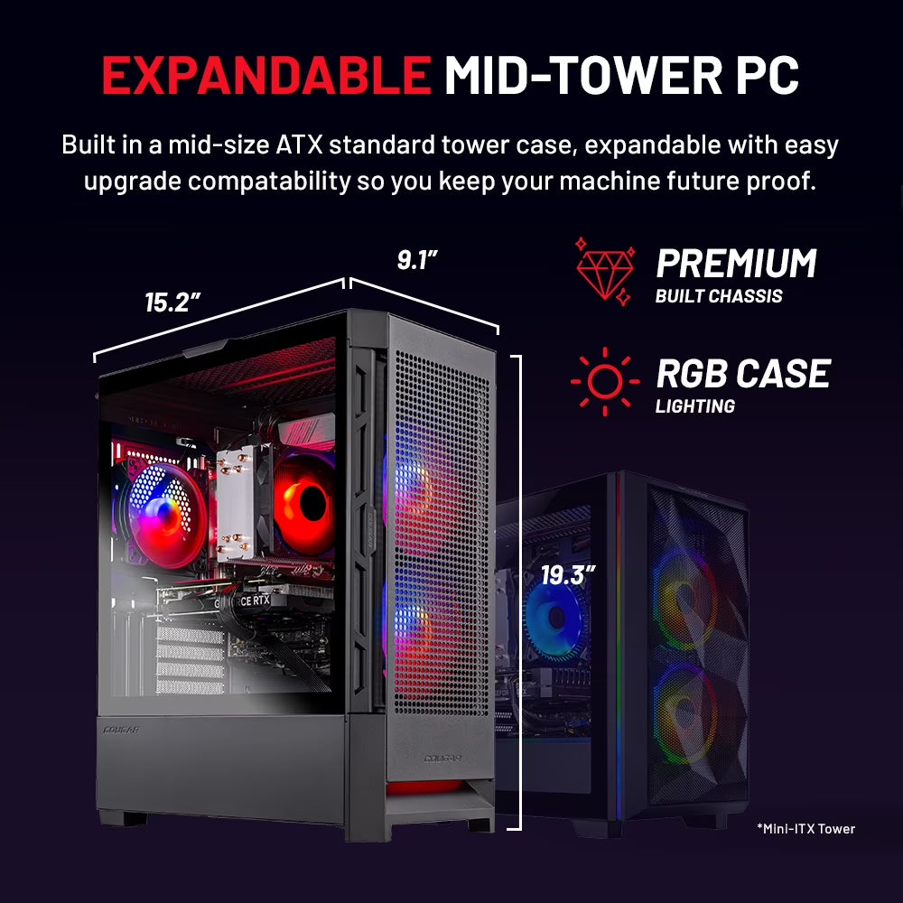 Blaze4 Mini Gaming PC - Powered by AMD Ryzen 5 8400F, RX 9060 8GB VRAM, 1TB NVMe SSD, 16GB DDR5 RAM, 650W Gold PSU, Wi-Fi 5, Windows 11 - Ultimate Gaming Experience!