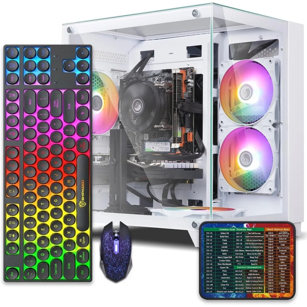 High-Performance Gaming PC - Intel Core i7, RX590 8GB, 16GB RAM, 512GB SSD, RGB Fans, WiFi 5.0