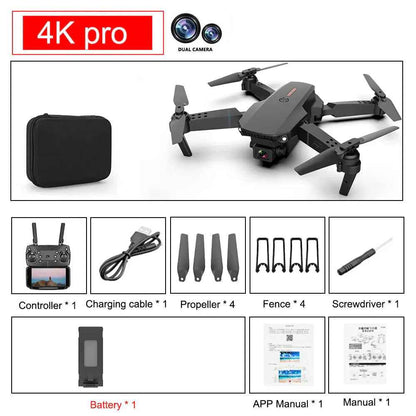 E88 Pro Foldable Quadcopter Drone - WIFI FPV, HD 4K Camera