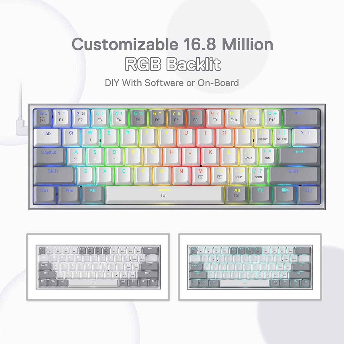 K617 Fizz 60% Compact RGB Gaming Mechanical Keyboard - Unleash Your Gaming Potential with Hot-Swappable Red Switches!
