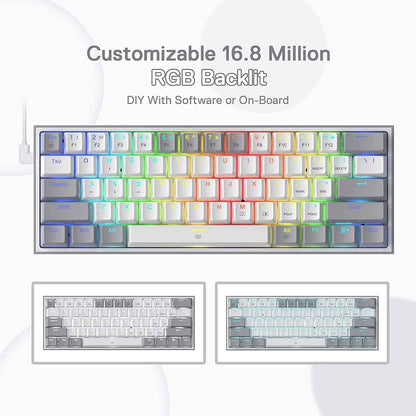 K617 Fizz 60% Compact RGB Gaming Mechanical Keyboard - Unleash Your Gaming Potential with Hot-Swappable Red Switches!