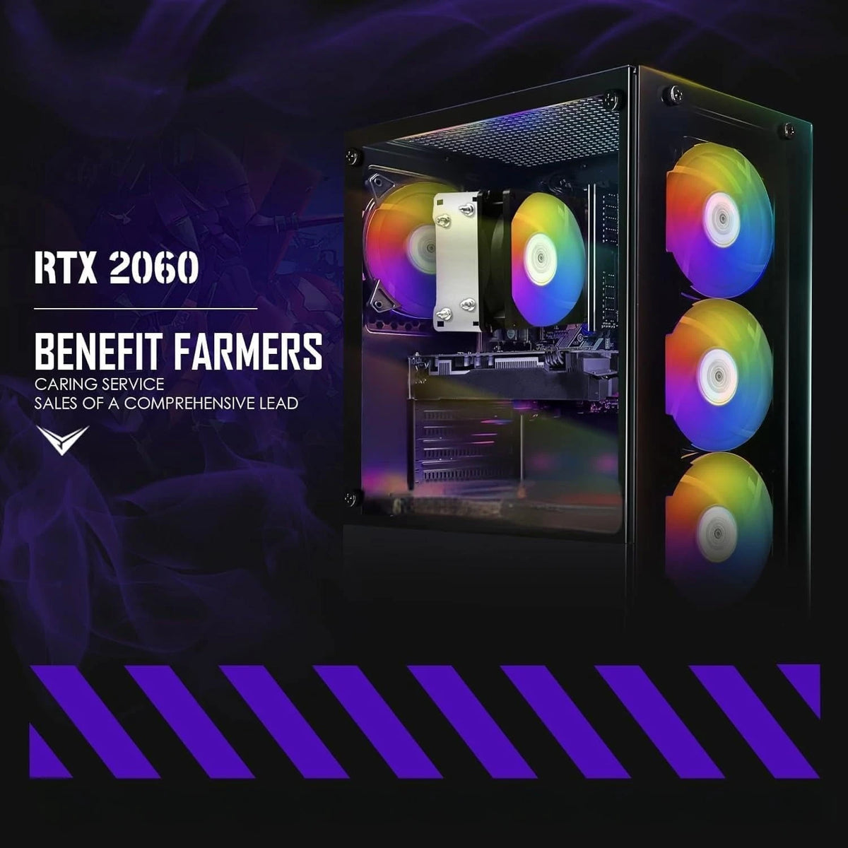 High-Performance Gaming Desktop PC - AMD Ryzen 5 2600, GeForce RTX 2060, 16GB RAM, 512GB SSD, WiFi 6, Bluetooth 5.0, RGB, Windows 11 Home