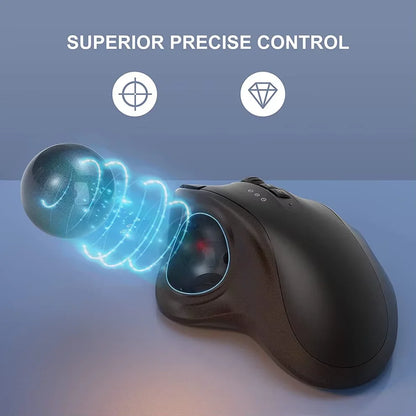 Experience Ultimate Comfort with the 2400DPI Bluetooth Trackball Mouse - Rechargeable Ergonomic Design with EVA Case for Laptops and Tablets
