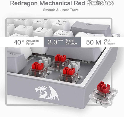 K617 Fizz 60% Compact RGB Gaming Mechanical Keyboard - Unleash Your Gaming Potential with Hot-Swappable Red Switches!