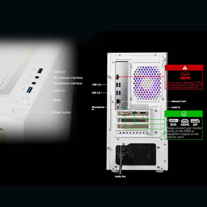 Elevate Your Skills with the High-Performance Gaming Desktop PC - AMD Ryzen 5, 16GB RAM, 512GB SSD, RX 560, WiFi 6