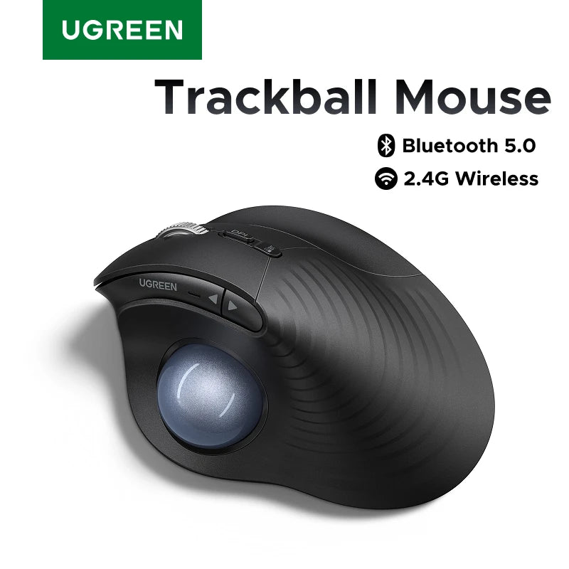 Revolutionary Ergonomic Trackball Mouse - Rechargeable Bluetooth & 2.4G Wireless with 2000 DPI for Ultimate Comfort and Precision