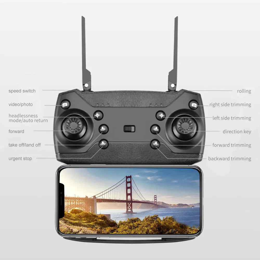 E88 Pro Foldable Quadcopter Drone - WIFI FPV, HD 4K Camera