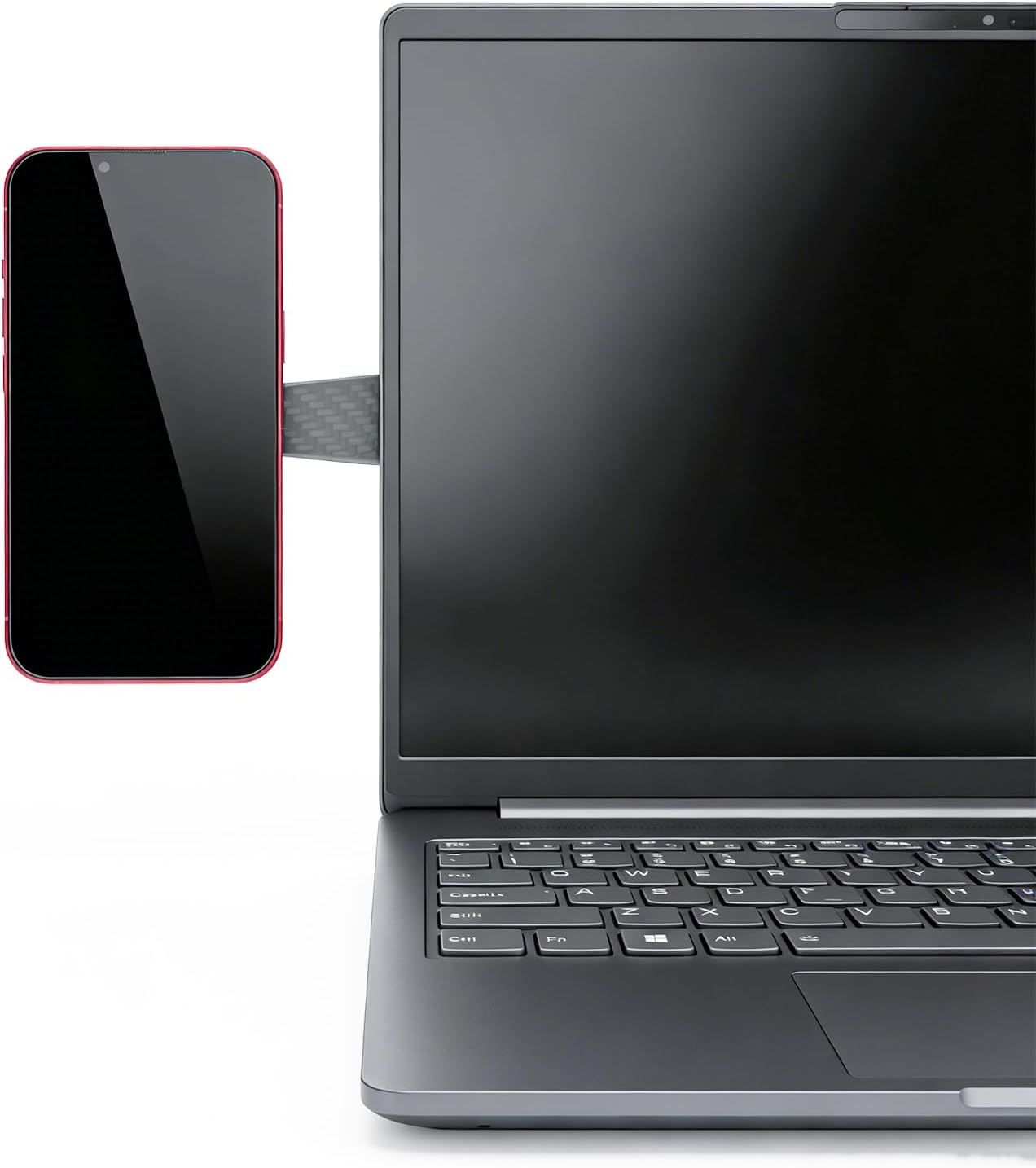 Elevate Your Workspace with the Carbon Fiber Magnetic Phone Holder - Adjustable, Foldable Laptop Stand for iPhone MagSafe and All Phones