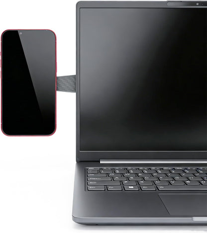 Elevate Your Workspace with the Carbon Fiber Magnetic Phone Holder - Adjustable, Foldable Laptop Stand for iPhone MagSafe and All Phones