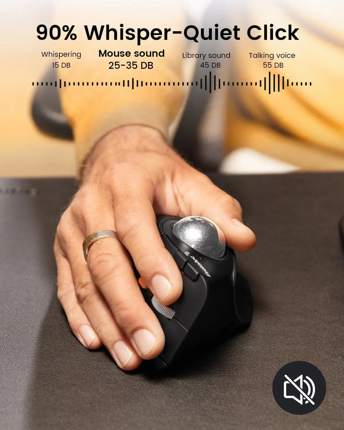 Experience Ultimate Comfort with the Protoarc Vertical Wireless Trackball Mouse - EM05 NL Bluetooth Ergonomic Rollerball for Effortless Control