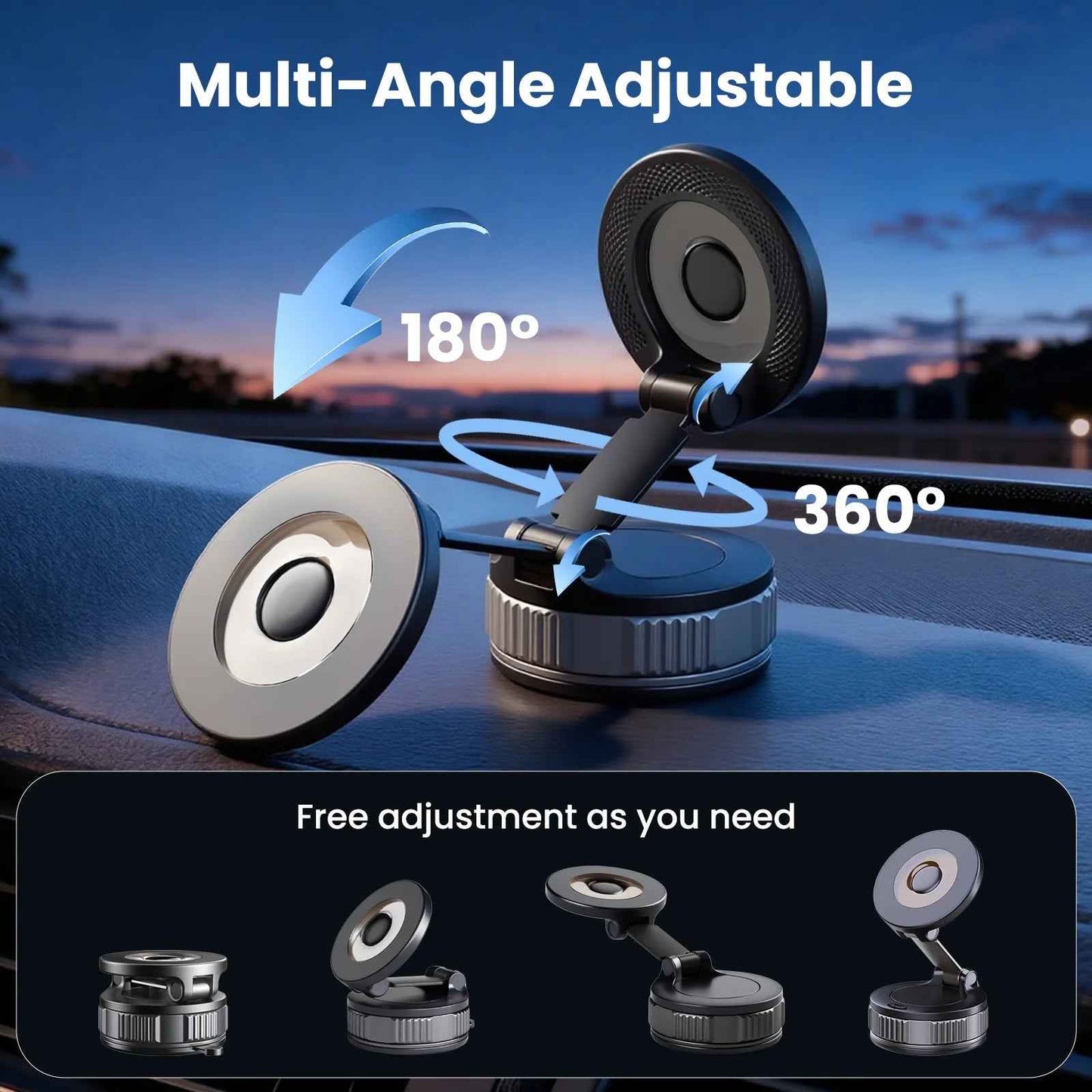 Revolutionary Mag-Safe 360° Adjustable Car Phone Holder - Perfect Fit for iPhone 17 Pro Max, 16, 15, 14, 13, 12, and Air Plus - Your Ultimate Driving Companion