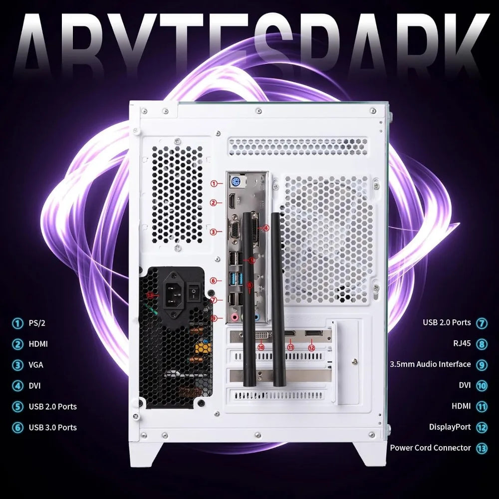 High-Performance Gaming PC - Intel Core i7, RX590 8GB, 16GB RAM, 512GB SSD, RGB Fans, WiFi 5.0