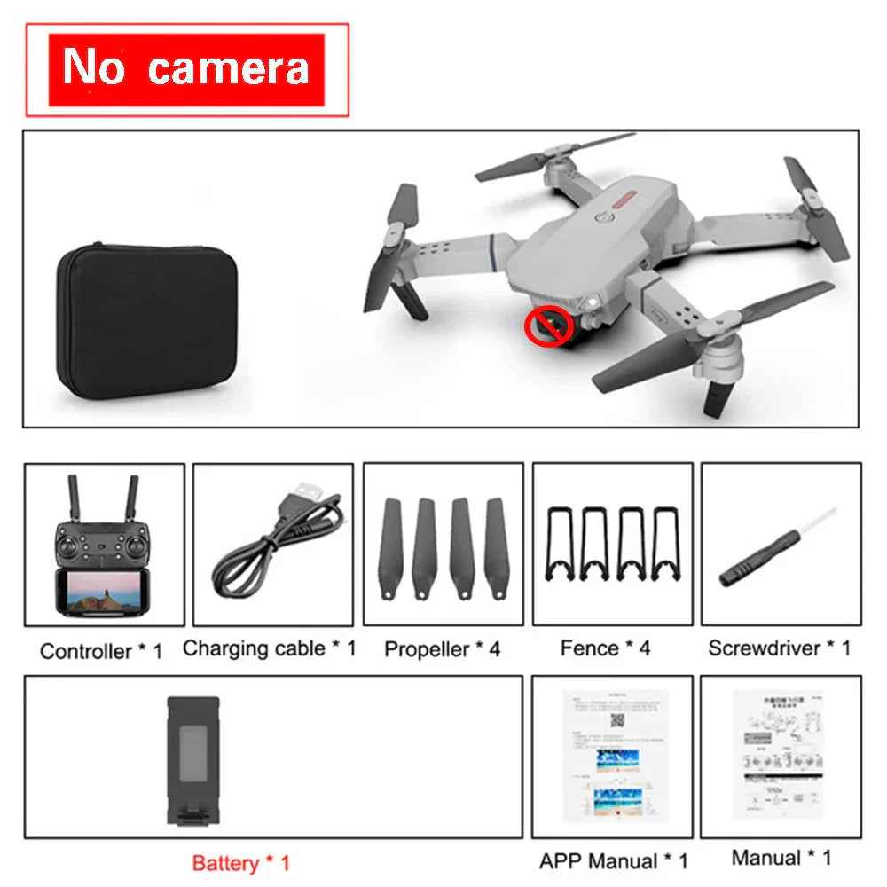 E88 Pro Foldable Quadcopter Drone - WIFI FPV, HD 4K Camera