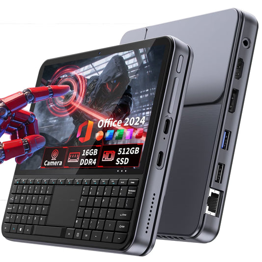 5.7" Mini Pc,Touchscreen Handheld Laptop Computer Window 11 Pro,Intel N95 up to 3.4Ghz,16Gb RAM 512GB Ssd,Backlit Keyboard,Dual Type-C,Hdmi 2.1 Dp,Small Portable PC