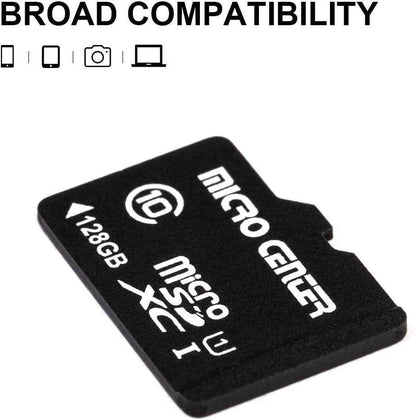 Micro Center 128GB Class 10 MicroSDXC Card with Adapter - Ultimate High-Speed Storage for Your Devices - Perfect for Full HD Video, Photos, and More!