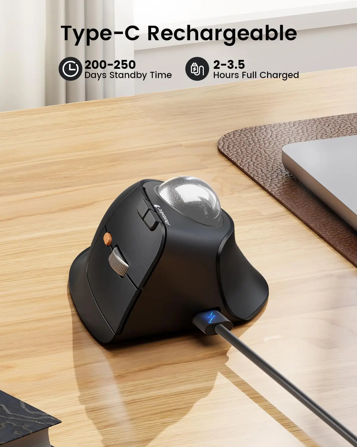 Experience Ultimate Comfort with the Protoarc Vertical Wireless Trackball Mouse - EM05 NL Bluetooth Ergonomic Rollerball for Effortless Control