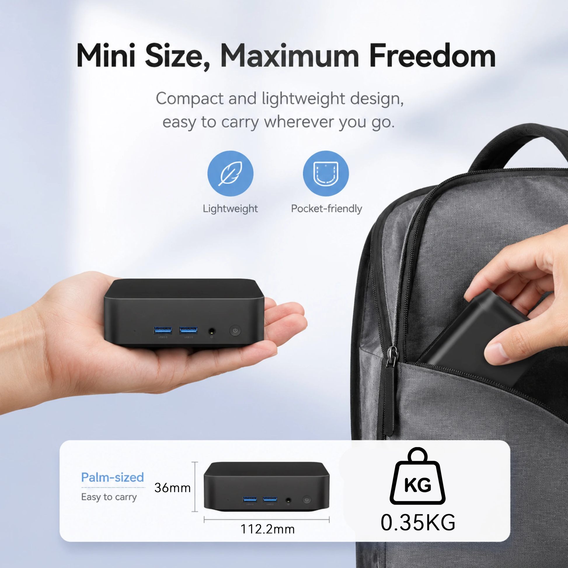 Powerful Mini PC with Intel N150 - Portable Gaming and Office Solution with 16GB/32GB RAM and 1TB/2TB SSD, Windows 11 Pro, Triple 4K Display Support.