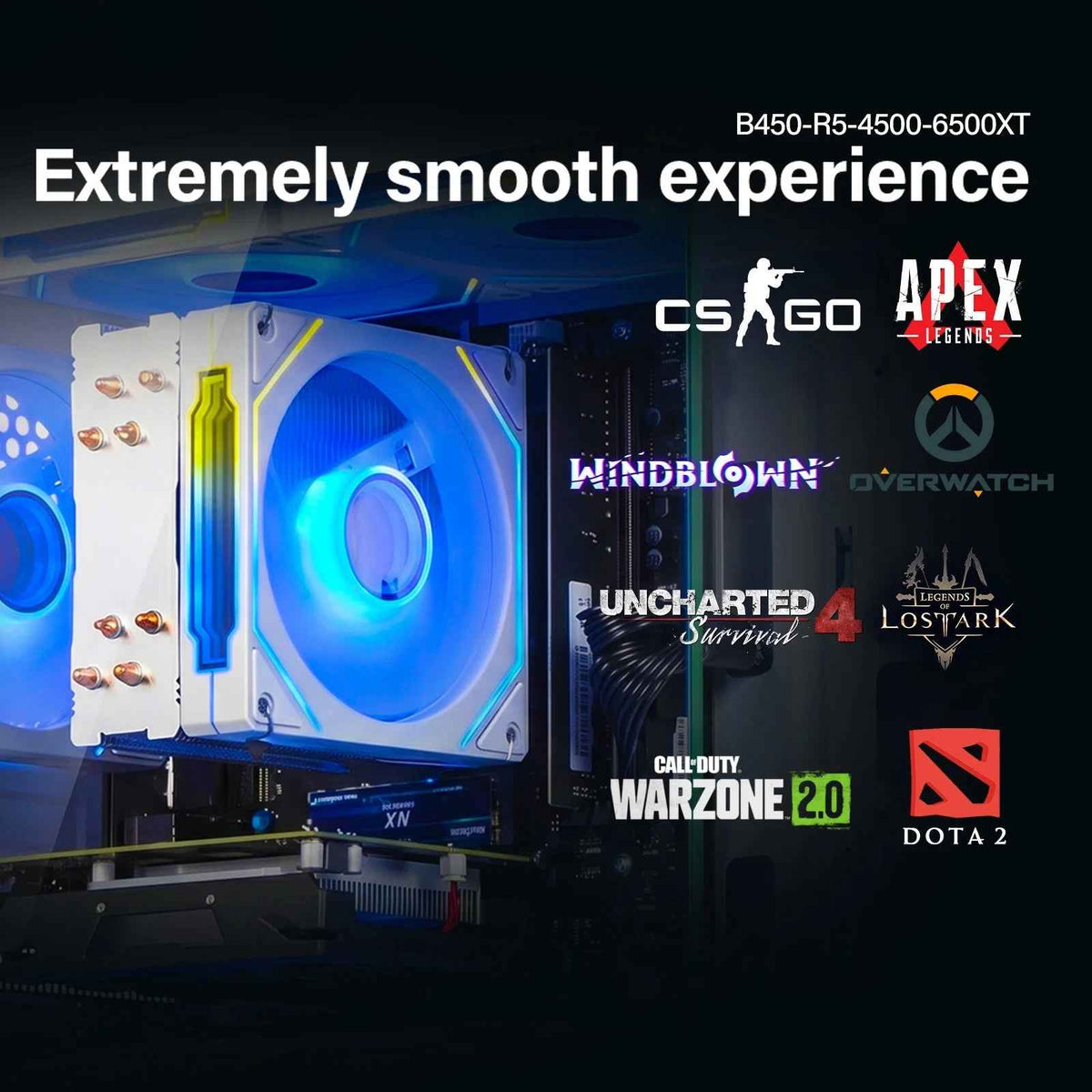 Elevate Your Skills with the High-Performance Gaming Desktop PC - AMD Ryzen 5, 16GB RAM, 512GB SSD, RX 560, WiFi 6