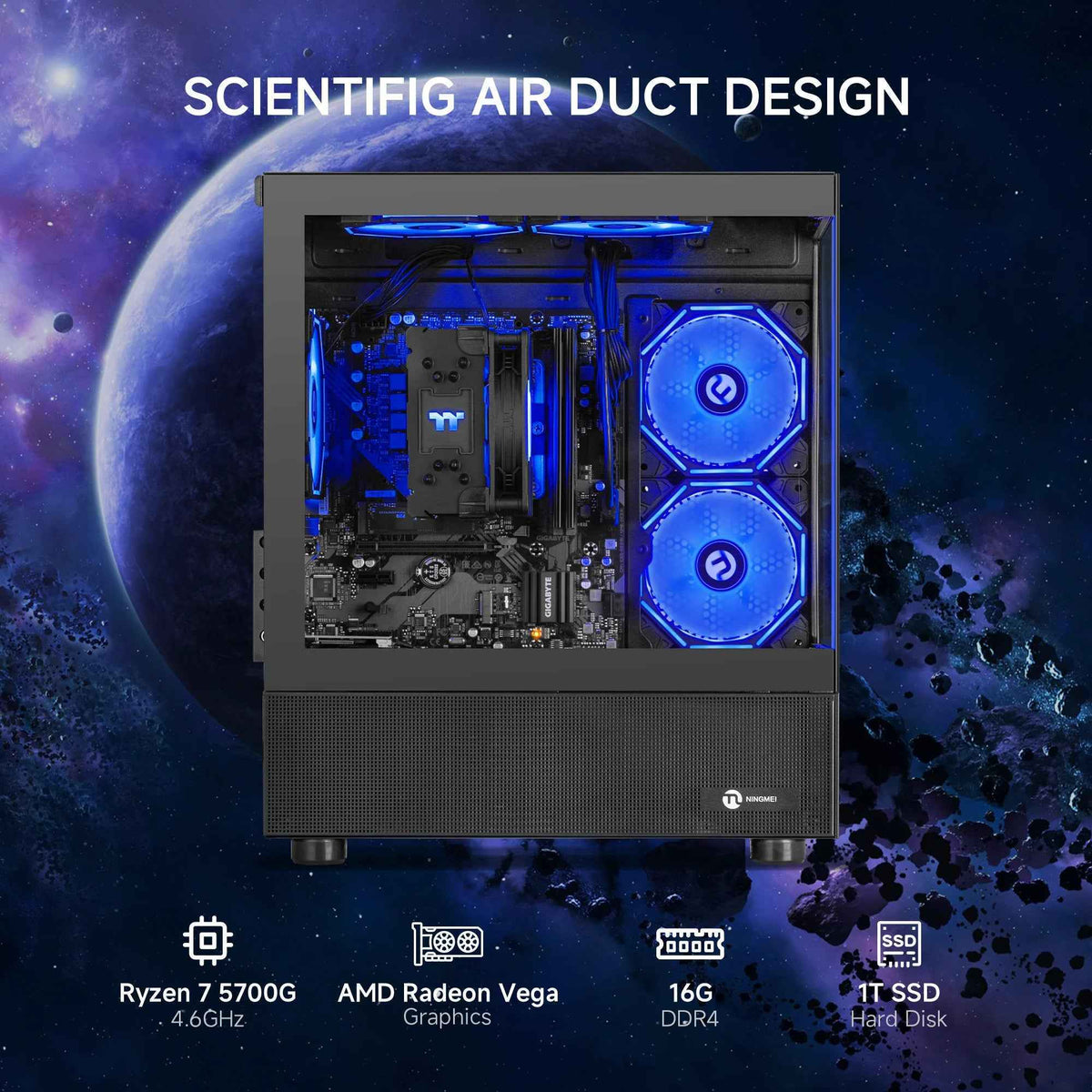 Experience Unmatched Performance with the AMD Ryzen 7 5700G Gaming Desktop - 16GB RAM, 1TB SSD, and Windows 11