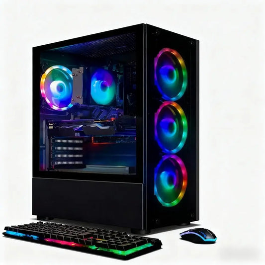 High-Performance Gaming Desktop PC - AMD Ryzen 5 2600, GeForce RTX 2060, 16GB RAM, 512GB SSD, WiFi 6, Bluetooth 5.0, RGB, Windows 11 Home