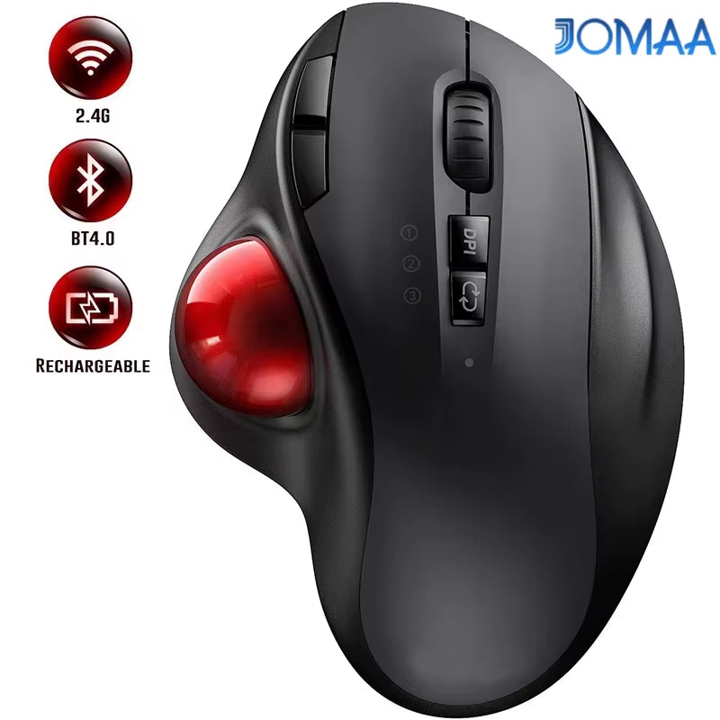 Revolutionize Your Workspace with Our Wireless Bluetooth Trackball Mouse - Ergonomic, Rechargeable, and Compatible with All Devices!