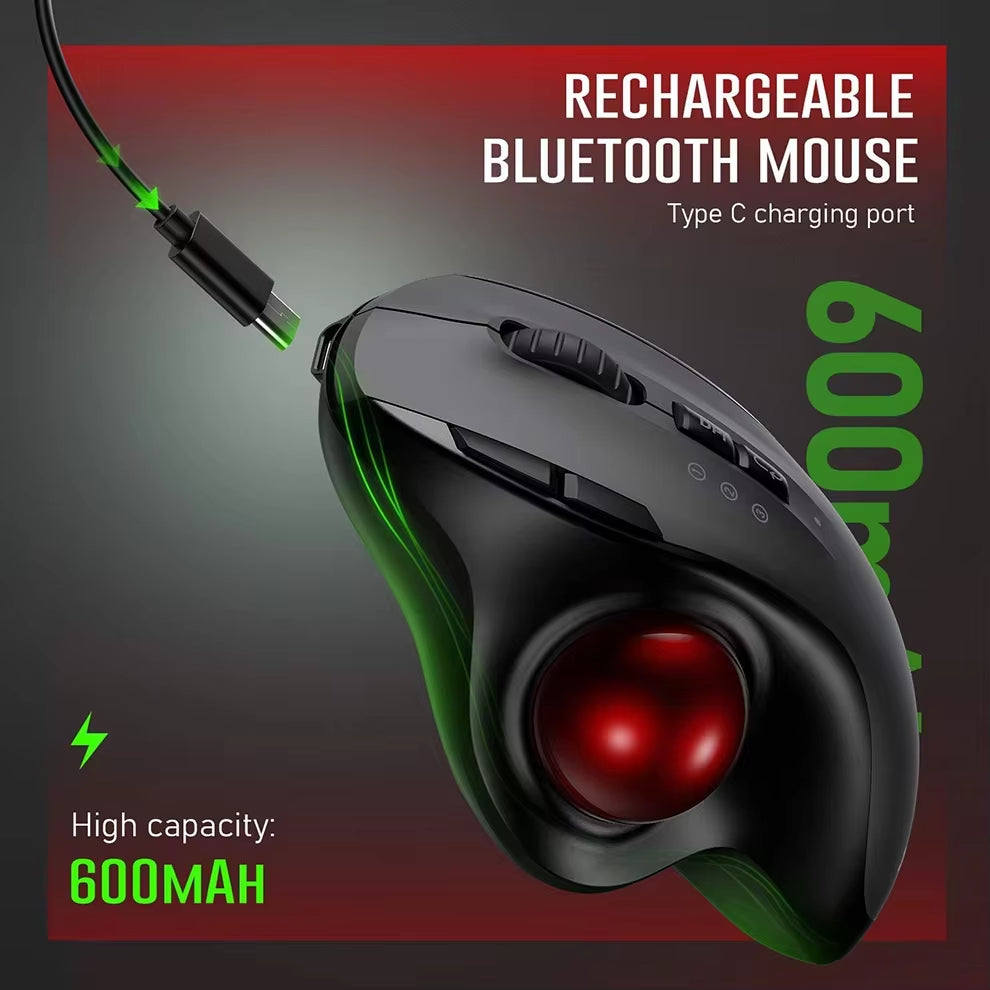 Revolutionize Your Workspace with Our Wireless Bluetooth Trackball Mouse - Ergonomic, Rechargeable, and Compatible with All Devices!