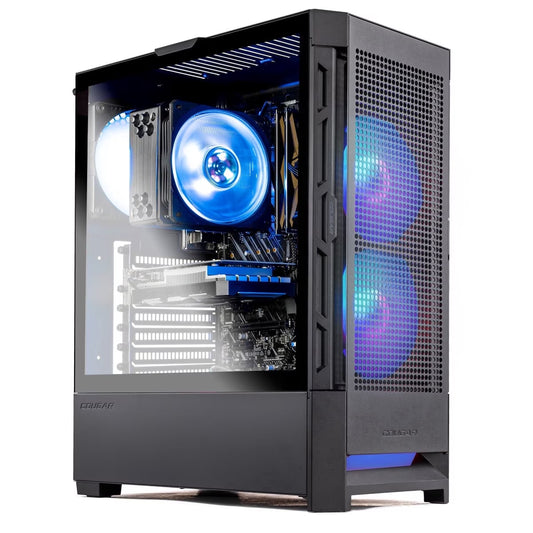 Blaze4 Mini Gaming PC, AMD Ryzen 5 5500 3.6Ghz, NVIDIA RTX 5060 Ti 8GB VRAM, 1TB Nvme SSD, 16GB DDR4 RAM 3200, 650W GOLD PSU, WI-FI 5, Windows 11, Desktop