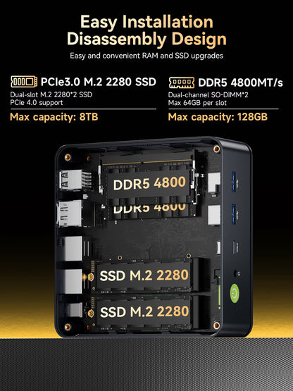 Ultra Mini Gaming PC - AMD Ryzen 5 7640HS, 16GB RAM, 1TB SSD - Compact Powerhouse for Gamers