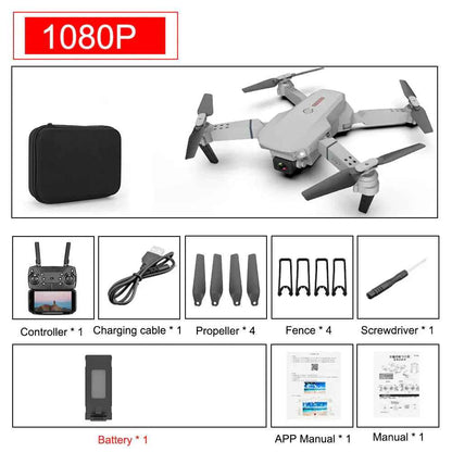 E88 Pro Foldable Quadcopter Drone - WIFI FPV, HD 4K Camera