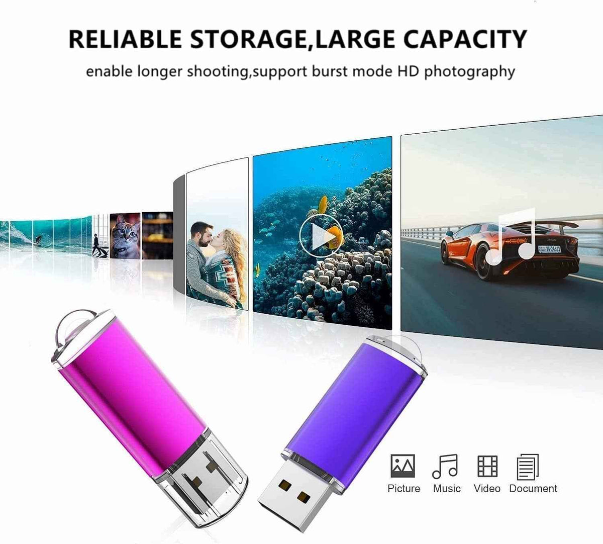 Colorful 32GB USB flash drives showing storage capacity and portable data storage features
