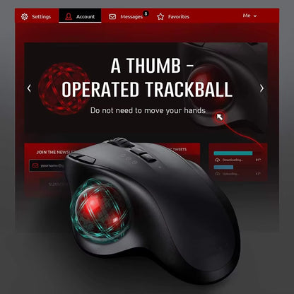 Revolutionize Your Workspace with Our Wireless Bluetooth Trackball Mouse - Ergonomic, Rechargeable, and Compatible with All Devices!