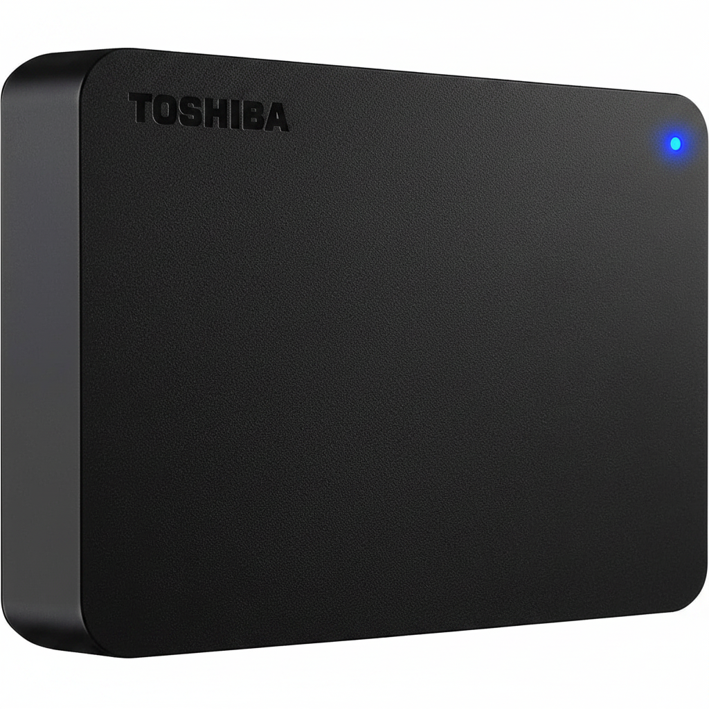 Canvio Basics 4TB hard drive 3/4 front angle