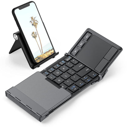 Transform Your Productivity with the Iclever BK08 Foldable Bluetooth Keyboard & Touchpad - Ultimate Portability for Professionals!