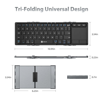 Transform Your Productivity with the Iclever BK08 Foldable Bluetooth Keyboard & Touchpad - Ultimate Portability for Professionals!